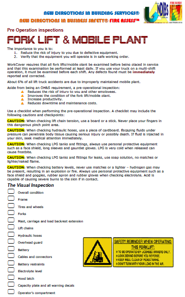 ForkLiftPreOperationChecks